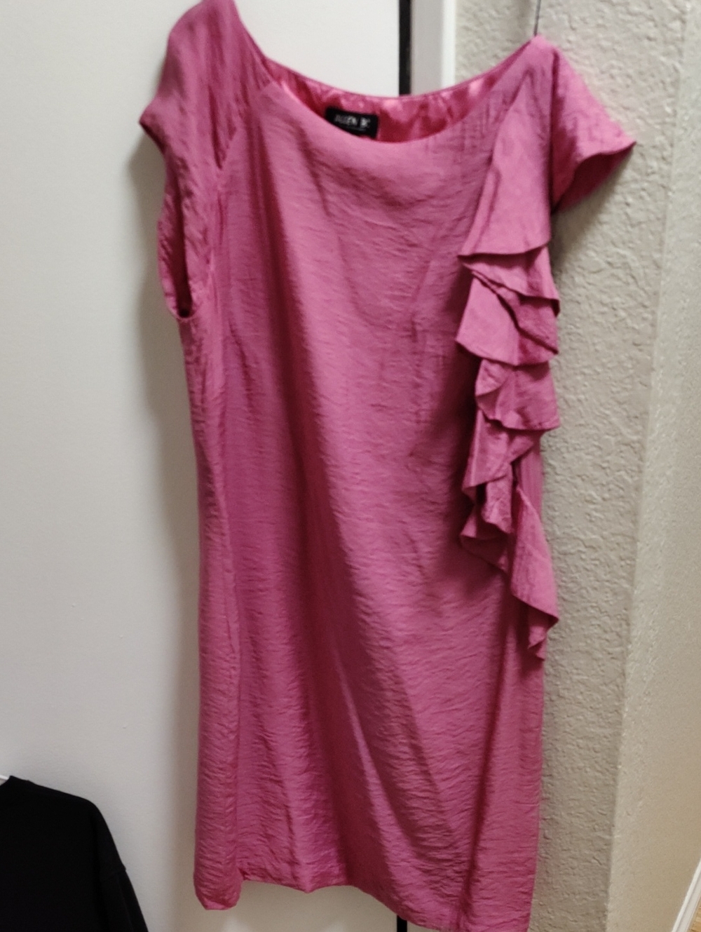 ABS Allen Schwartz Rose-Pink Ruffle Midi Dress